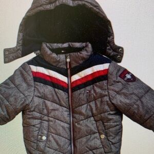 Kids Gray Quilted Jacket with Hood